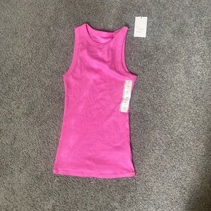 Hot Pink High Neck Tank Top
